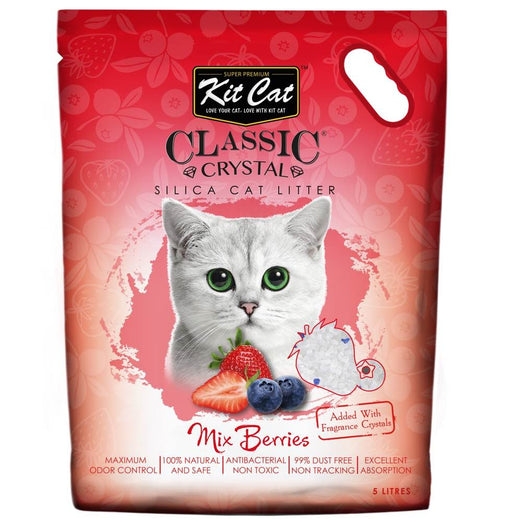 Kit Cat Classic Crystal Mix Berries Silica Cat Litter 5L - Kohepets