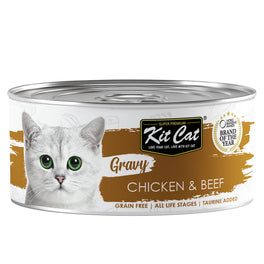 Kit Cat Gravy Chicken & Beef Grain-Free Canned Cat Food 70g - Kohepets