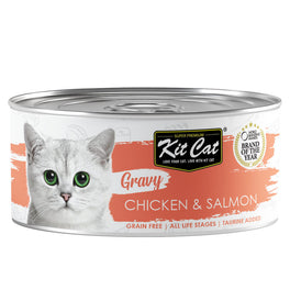 Kit Cat Gravy Chicken & Salmon Grain-Free Canned Cat Food 70g - Kohepets