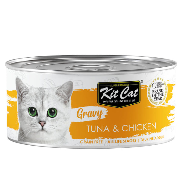 Kit Cat Gravy Tuna Chicken Grain-Free Canned Cat Food Kohepets