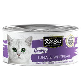 Kit Cat Gravy Tuna & Whitebait Grain-Free Canned Cat Food 70g - Kohepets