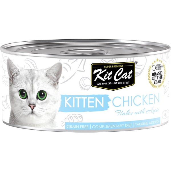 Kit Cat Kitten Chicken Flakes With Aspic Grain-Free Canned Cat