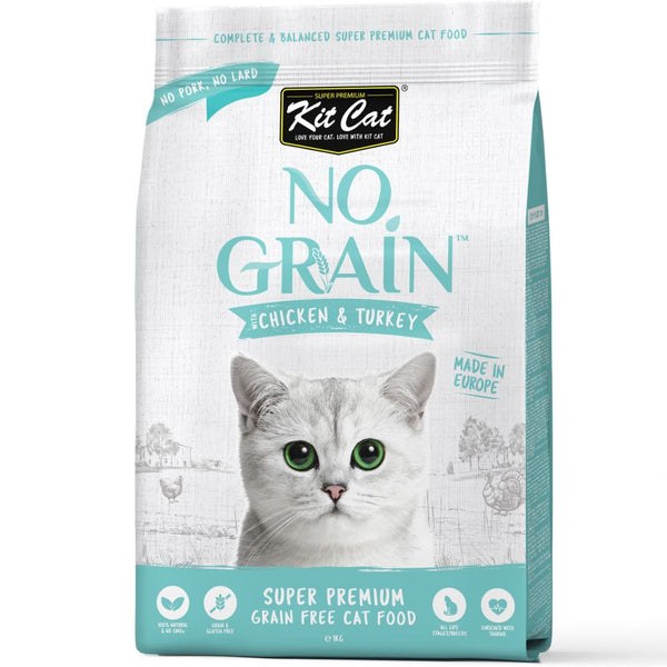 Kit Cat No Grain Chicken Turkey Grain-Free Dry Cat Food Kohepets