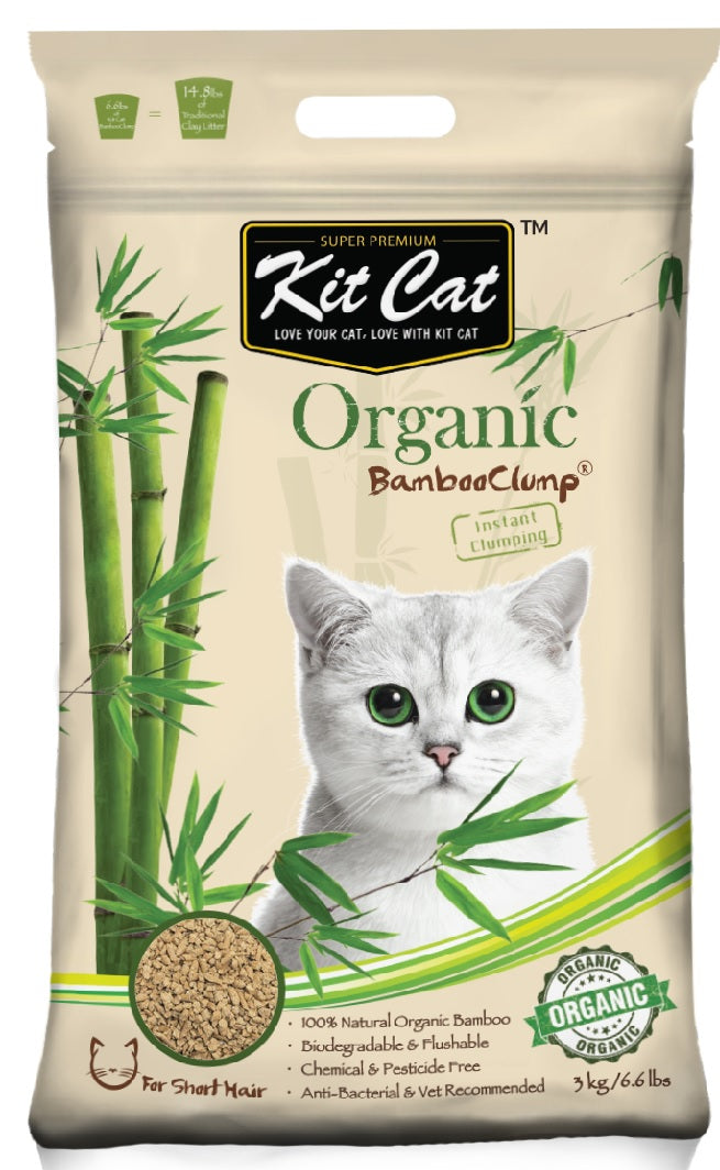 Kit Cat Organic BambooClump Cat Litter for Short Hair Cats - Kohepets