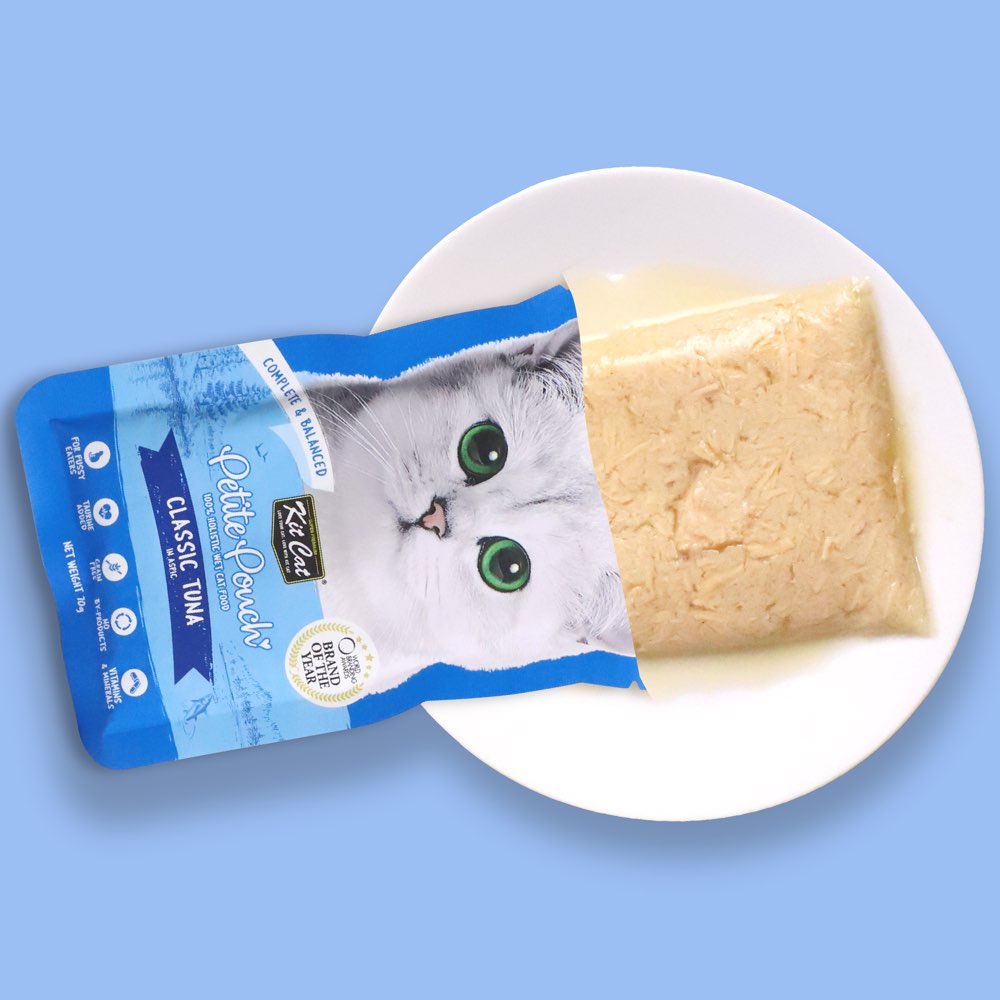 30% OFF: Kit Cat Petite Pouch Classic Tuna In Aspic Grain-Free Pouch Cat Food 70g x 12 - Kohepets