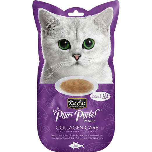 15% OFF: Kit Cat Purr Puree Plus Collagen Care Tuna Cat Treats 60g - Kohepets