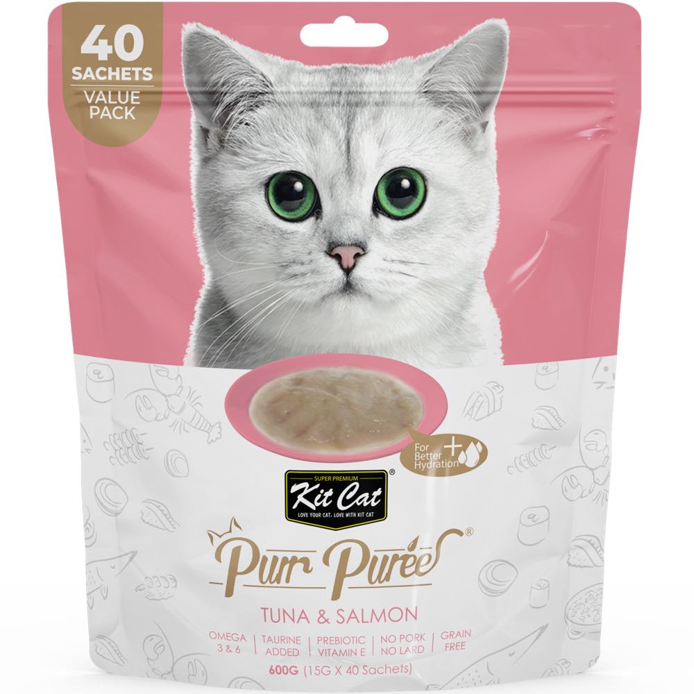15% OFF: Kit Cat Purr Puree Tuna & Salmon Grain-free Liquid Cat Treats 600g - Kohepets