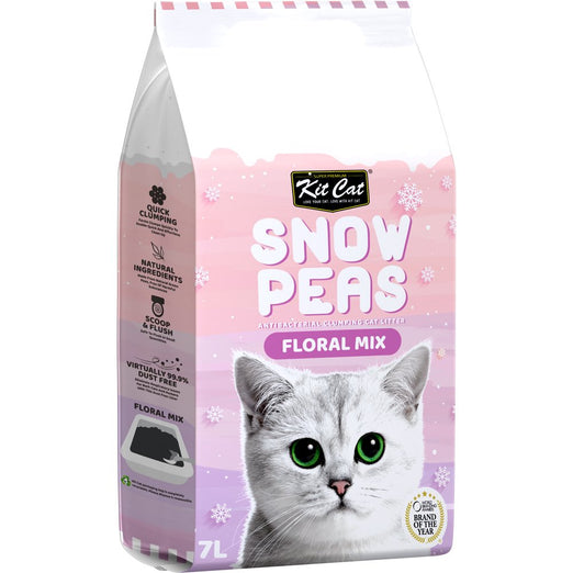 45% OFF: Kit Cat Snow Peas Floral Mix Antibacterial Clumping Cat Litter 7L - Kohepets