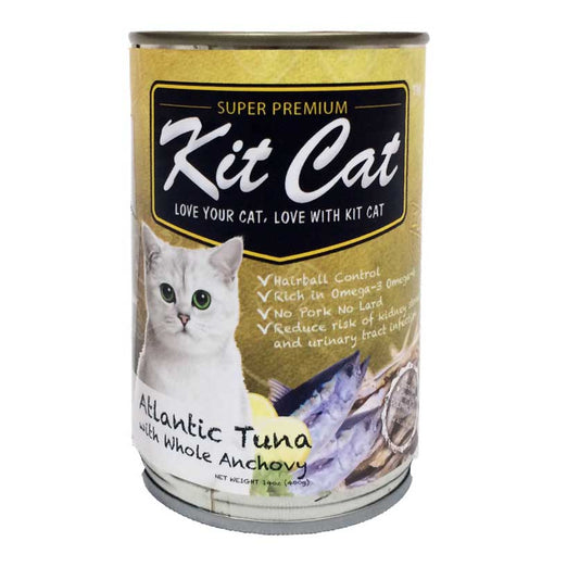 Kit Cat Super Premium Atlantic Tuna with Whole Anchovies Canned Cat Food 14oz - Kohepets
