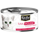 Kit Cat Tuna Mousse & Chicken Topper Grain-Free Canned Cat Food 80g