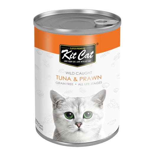 Kit Cat Wild Caught Tuna & Prawn Grain Free Canned Cat Food 400g - Kohepets