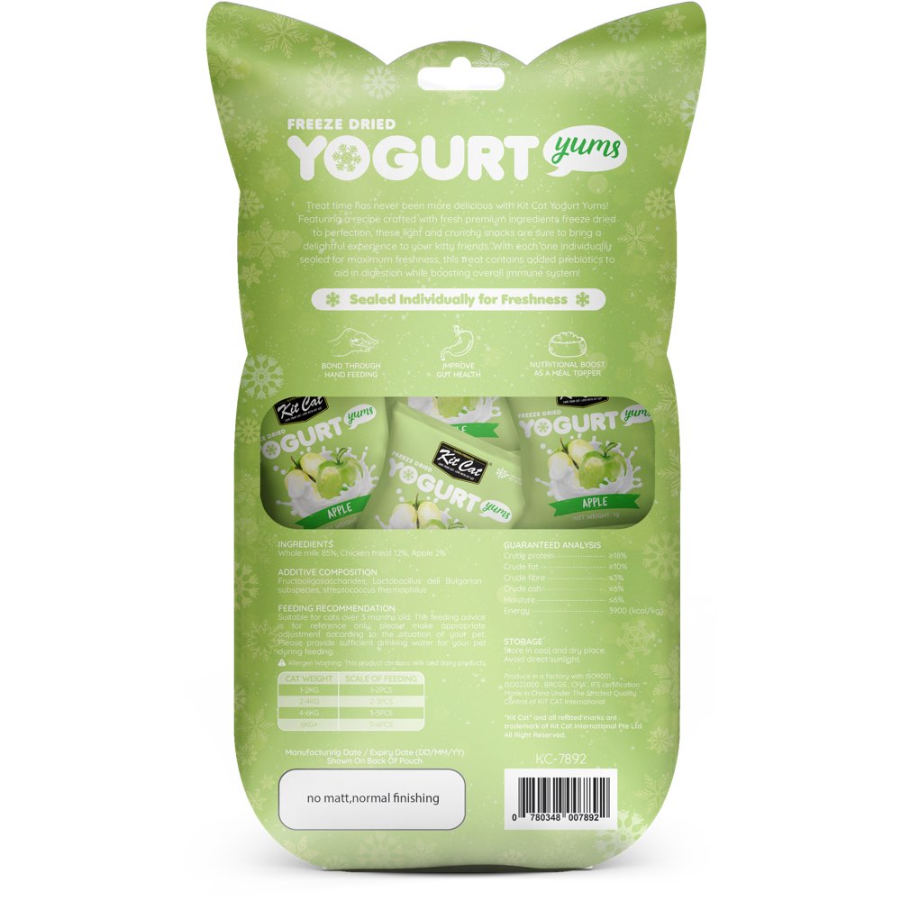 Kit Cat Yogurt Yums Apple Grain-Free Freeze-Dried Cat Treats 10pc