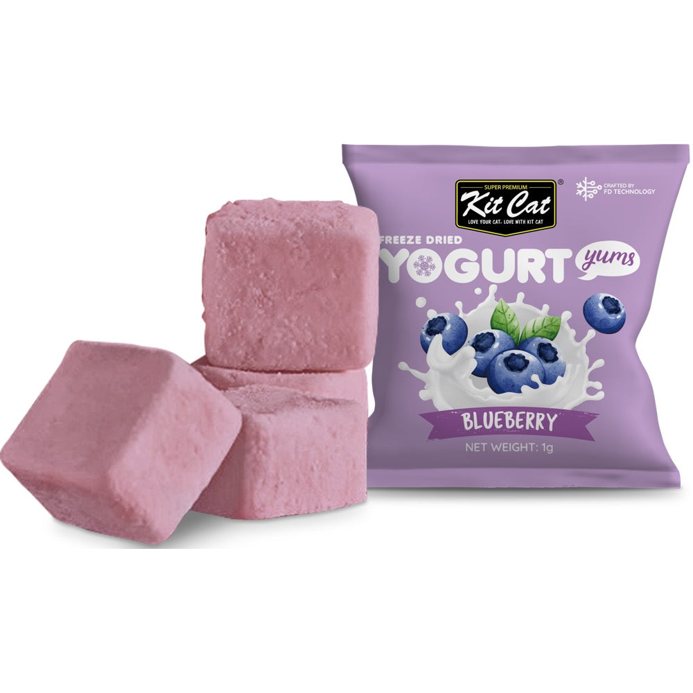 Kit Cat Yogurt Yums Blueberry Grain-Free Freeze-Dried Cat Treats 10pc