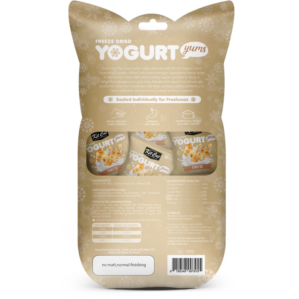 Kit Cat Yogurt Yums Cheese Grain-Free Freeze-Dried Cat Treats 10pc