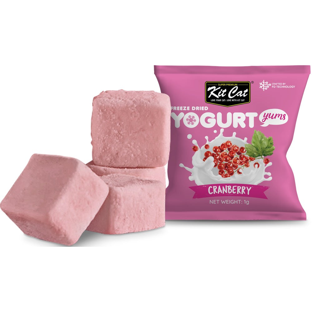 Kit Cat Yogurt Yums Cranberry Grain-Free Freeze-Dried Cat Treats 10pc