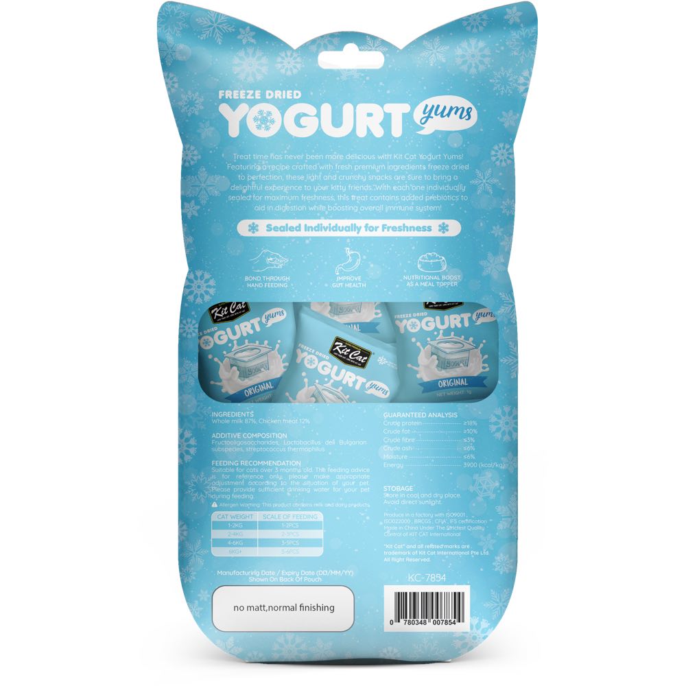 Kit Cat Yogurt Yums Original Grain-Free Freeze-Dried Cat Treats 10pc