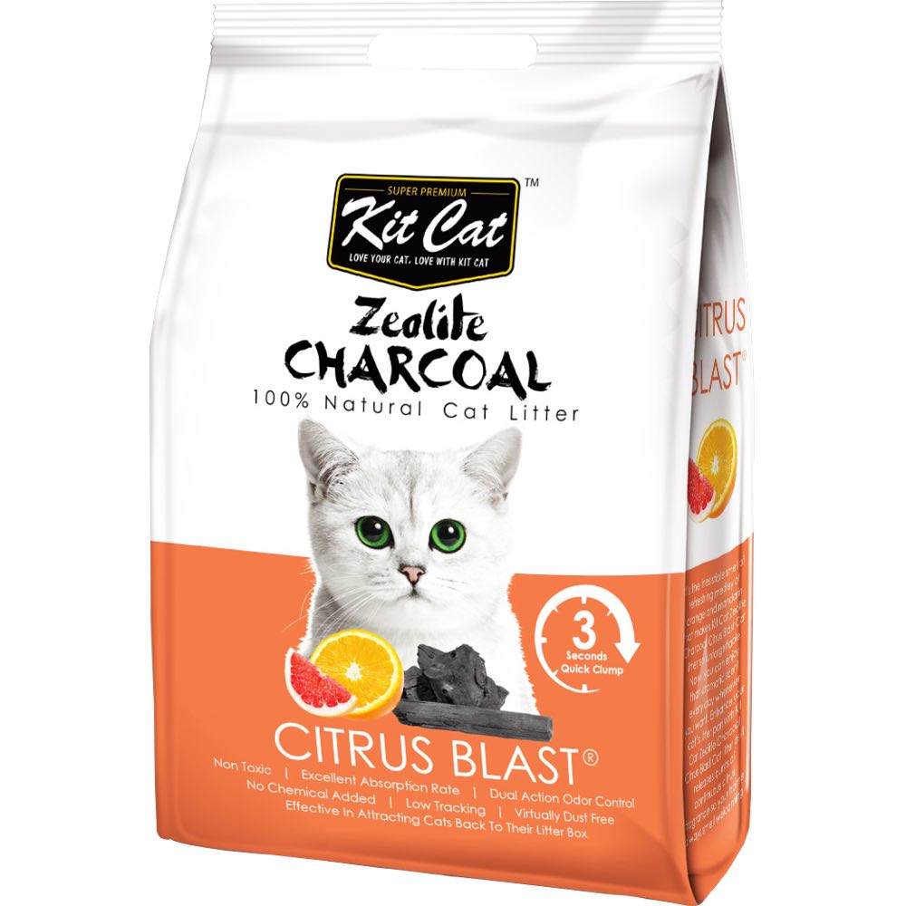Kit Cat Zeolite Charcoal Citrus Blast Cat Litter 4kg - Kohepets