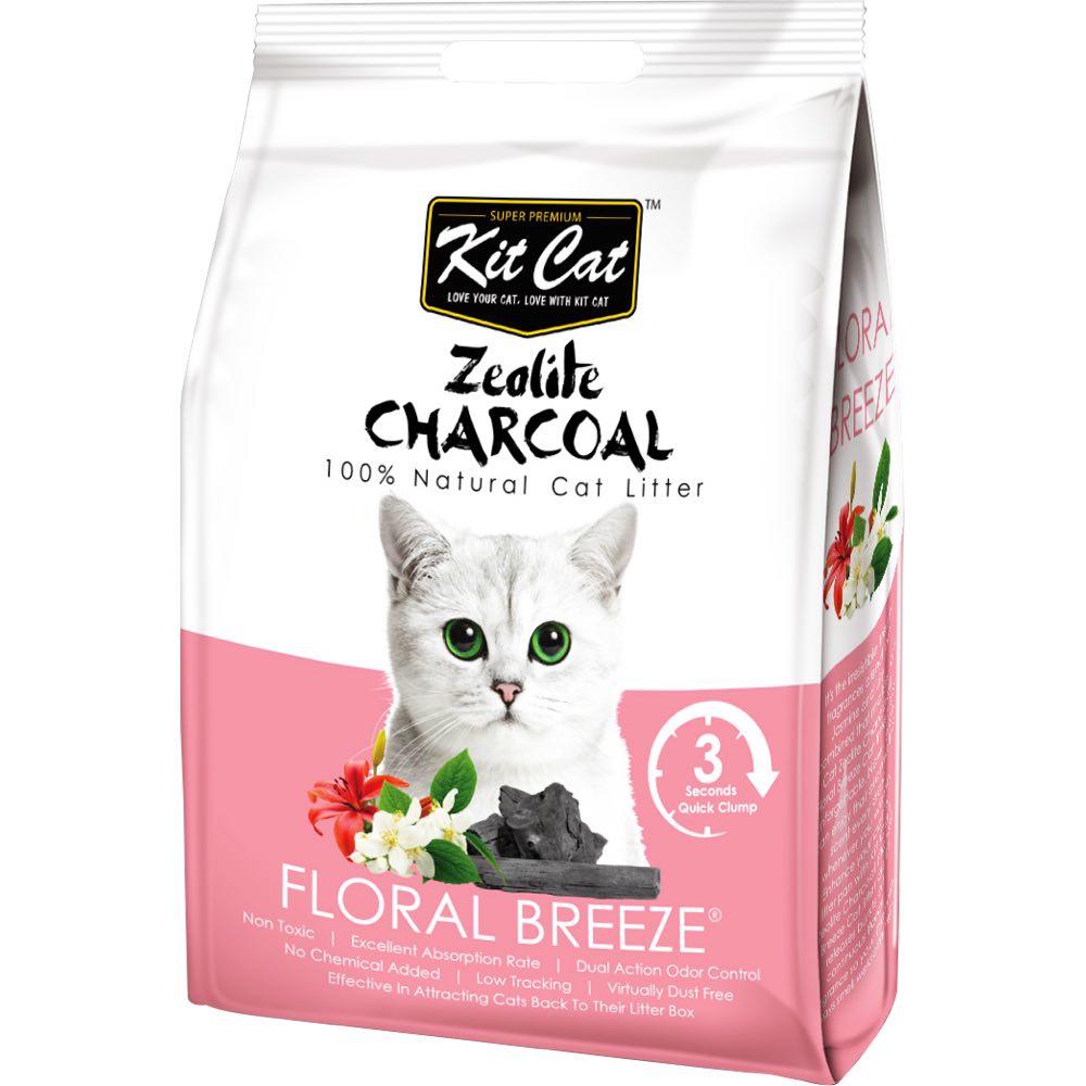 Kit Cat Zeolite Charcoal Floral Breeze Cat Litter 4kg - Kohepets