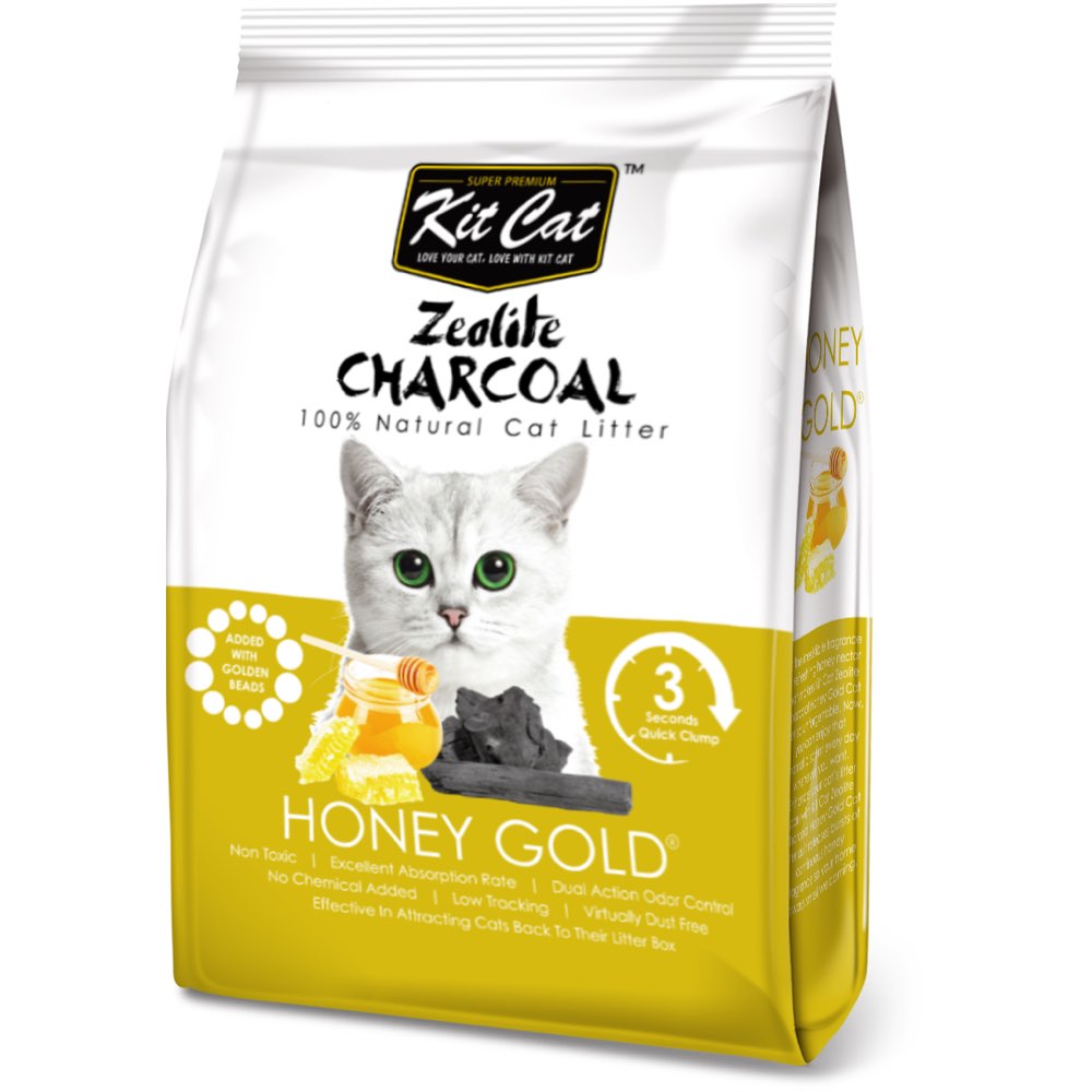 Kit Cat Zeolite Charcoal Honey Gold Cat Litter 4kg - Kohepets