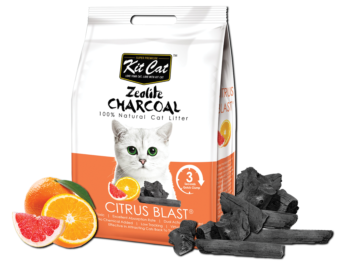 Kit Cat Zeolite Charcoal Citrus Blast Cat Litter 4kg - Kohepets