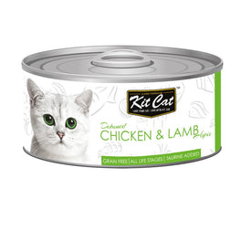 Kit Cat Grain-Free Deboned Chicken & Lamb Aspic Canned Cat Food 80g - Kohepets