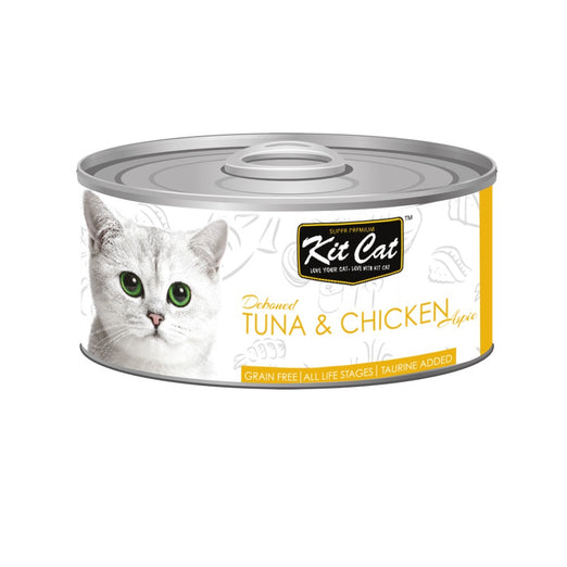 Kit Cat Grain-Free Deboned Tuna & Chicken Aspic Canned Cat Food 80g - Kohepets