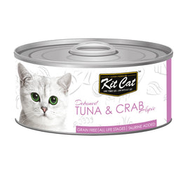 Kit Cat Grain-Free Deboned Tuna & Crab Aspic Canned Cat Food 80g - Kohepets
