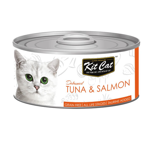 Kit Cat Grain-Free Deboned Tuna & Salmon Canned Cat Food 80g - Kohepets