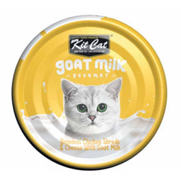 Kit Cat Goat Milk Gourmet Boneless Chicken Shreds & Cheese Canned Cat Food 70g - Kohepets
