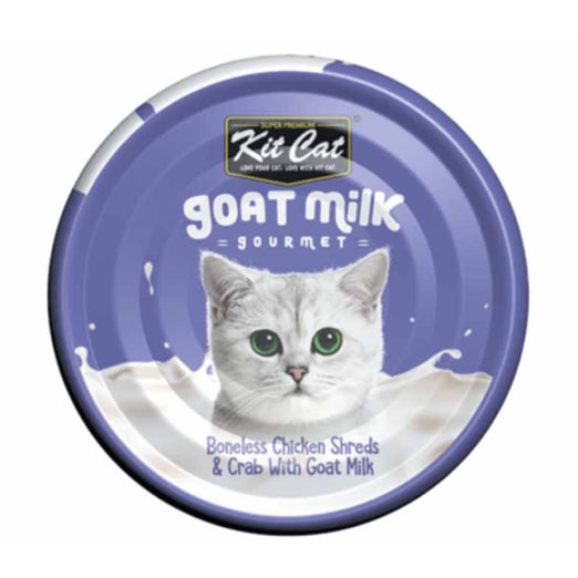 Kit Cat Goat Milk Gourmet Boneless Chicken Shreds & Crab Canned Cat Food 70g - Kohepets