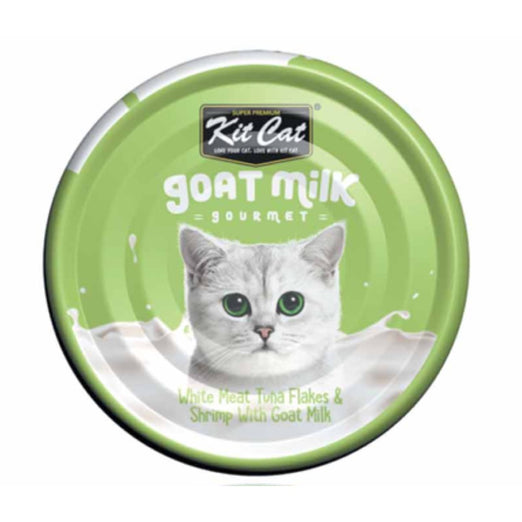 Kit Cat Goat Milk Gourmet White Meat Tuna Flakes & Shrimp Canned Cat Food 70g - Kohepets