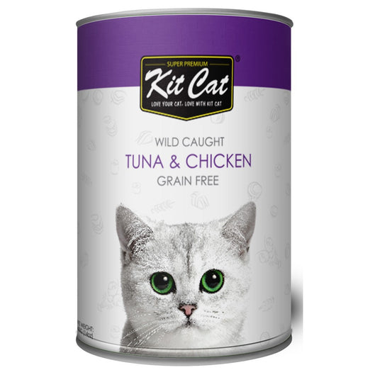 Kit Cat Wild Caught Tuna & Chicken Grain Free Canned Cat Food 400g - Kohepets