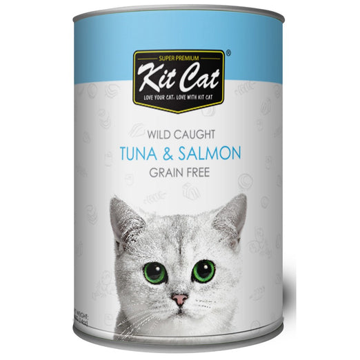 Kit Cat Wild Caught Tuna & Salmon Grain Free Canned Cat Food 400g - Kohepets