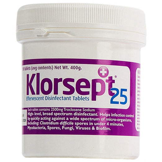 Klorsept 25 Effervescent Disinfectant Tablets 100 Tabs - Kohepets