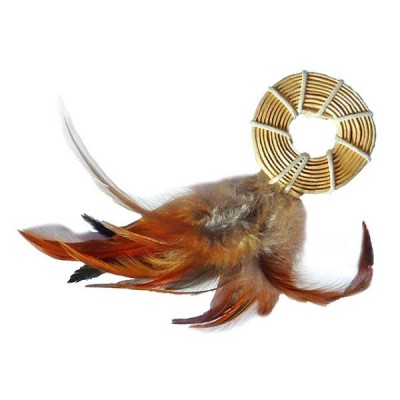 Kong Straw Ring With Feathers Cat Toy - Kohepets