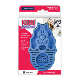 Kong Zoomgroom Brush For Dogs - Blue - Kohepets