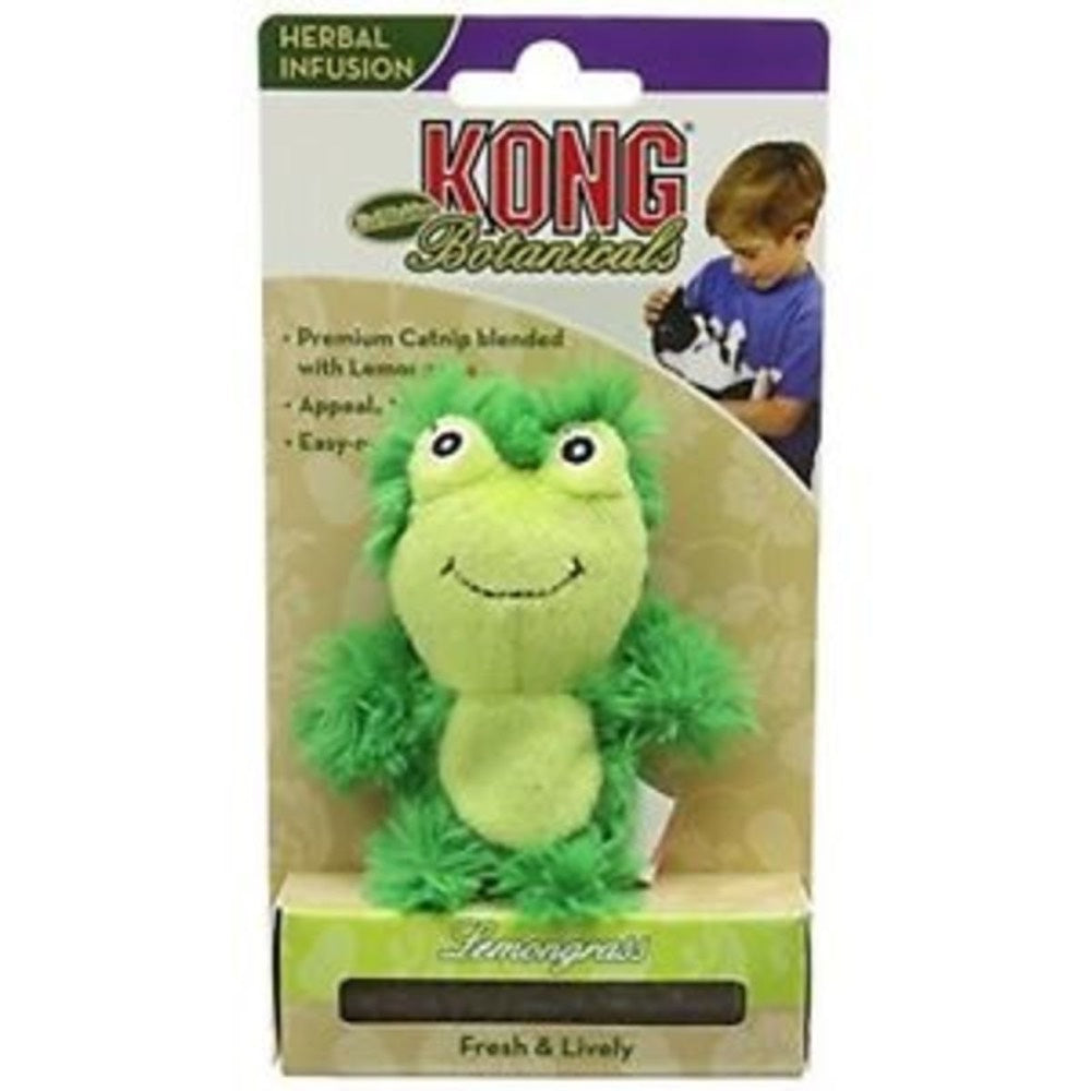 Kong Catnip Botanicals Lemongrass Frog Refillable Cat Toy - Kohepets