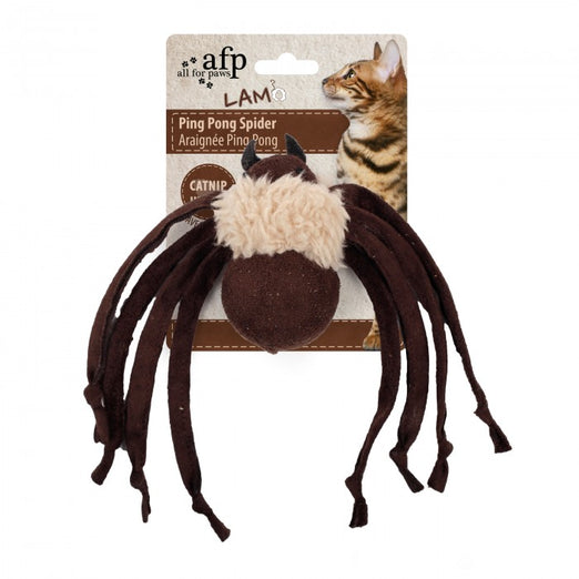 All For Paws Lambswool Ping Pong Spider Cat Toy - Kohepets