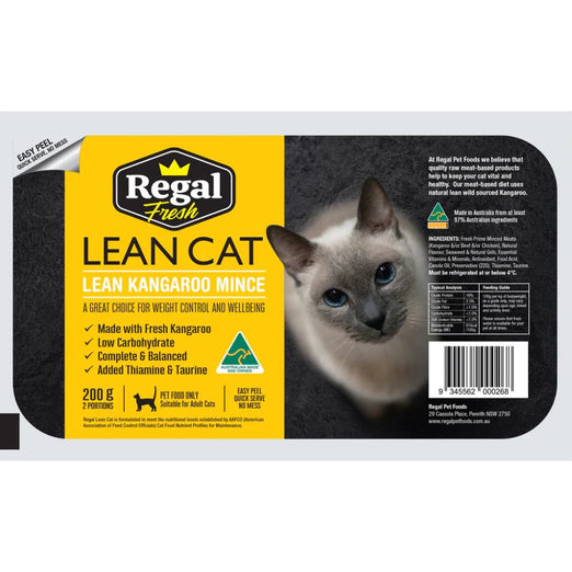 Lean Cat Kangaroo Mince Raw GrainFree Frozen Cat Food Kohepets