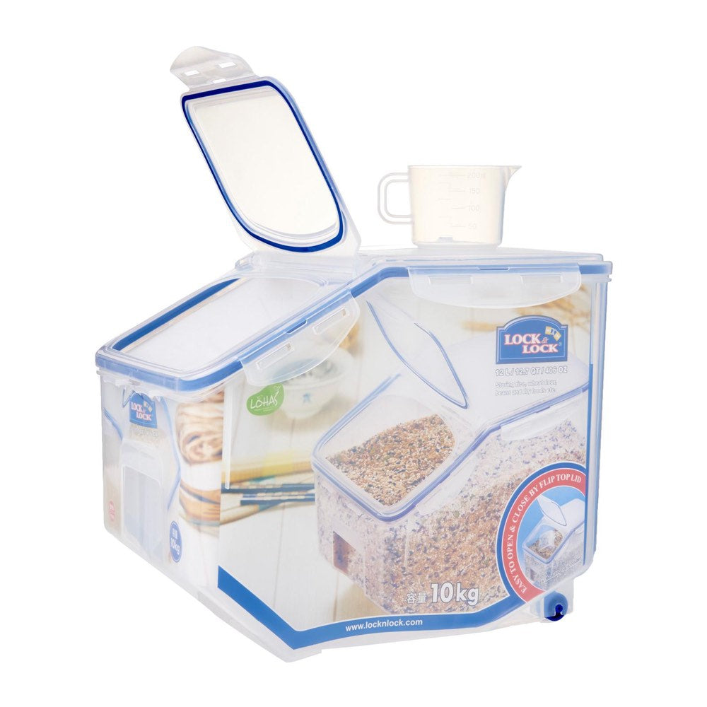 Lock & Lock Airtight Dry Food Storage Container With Flip Cover 12L - Kohepets