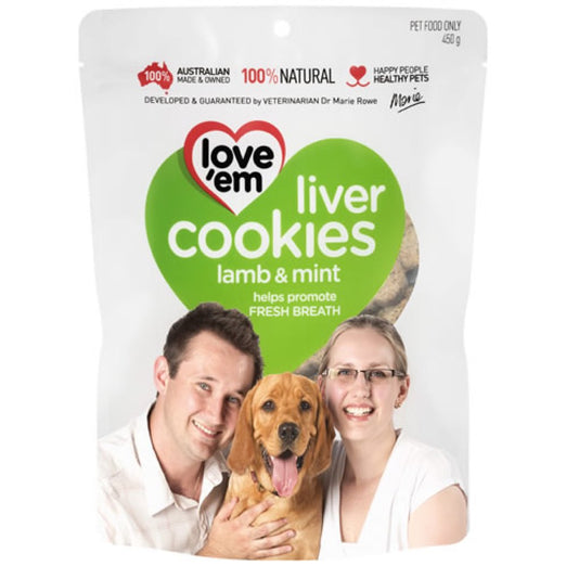 Love'em Lamb & Mint Liver Cookies Dog Treats 450g - Kohepets