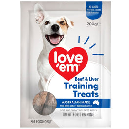 14% OFF: Love'em Beef & Liver Training Dog Treats 200g - Kohepets