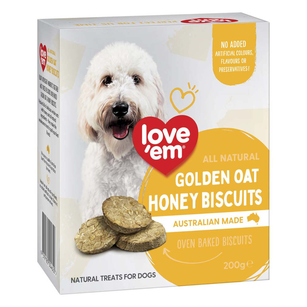 Love'em Golden Oat Honey Biscuits Dog Treats 200g - Kohepets