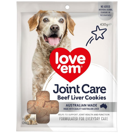 14% OFF: Love'em Joint Care Beef Liver Cookies Dog Treats 430g - Kohepets