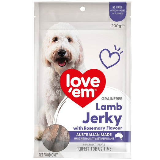 14% OFF: Love'em Lamb Jerky With Rosemary Flavour Grain-Free Dog Treats 200g - Kohepets