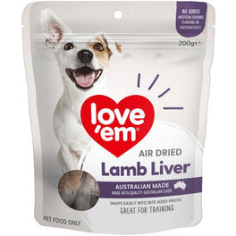 14% OFF: Love'em Lamb Liver Air Dried Dog Treats 200g - Kohepets