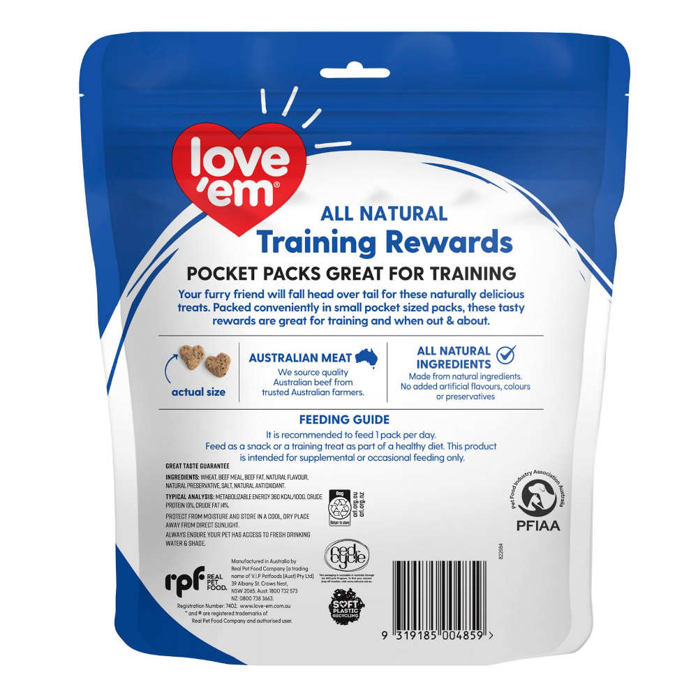 Love'em Pocket Training Rewards Dog Treats 120g - Kohepets