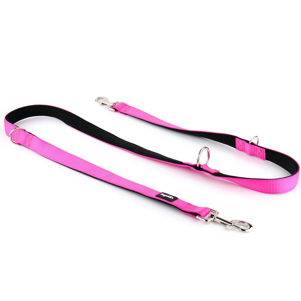 Loyal.D Multi-Purpose.D Dog Lead - Hot Pink & Black - Kohepets