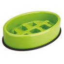 15% OFF: M-Pets Fishbone Slow Feed Oval Dog Bowl (Green)