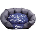 10% OFF: M-Pets Prague Basket Dog Bed (Grey & Blue) - Kohepets